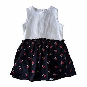 Kiabi Cherry Dress White Ribbed Bodysuit - Size 9 Months